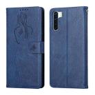For OPPO A91 Beauty Girl Embossing Pattern Horizontal Flip Leather Case with Holder & Card Slot & Wallet & Photo Frame(Blue) - 1