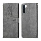 For OPPO A91 Beauty Girl Embossing Pattern Horizontal Flip Leather Case with Holder & Card Slot & Wallet & Photo Frame(Grey) - 1