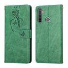 For OPPO Realme 5 / C3 Beauty Girl Embossing Pattern Horizontal Flip Leather Case with Holder & Card Slot & Wallet & Photo Frame(Green) - 1