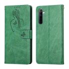 For OPPO Realme 6 Beauty Girl Embossing Pattern Horizontal Flip Leather Case with Holder & Card Slot & Wallet & Photo Frame(Green) - 1