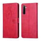 For OPPO Realme 6 Beauty Girl Embossing Pattern Horizontal Flip Leather Case with Holder & Card Slot & Wallet & Photo Frame(Red) - 1