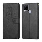 For OPPO Realme C15 Beauty Girl Embossing Pattern Horizontal Flip Leather Case with Holder & Card Slot & Wallet & Photo Frame(Black) - 1