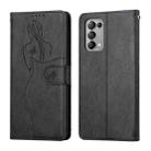 For OPPO Reno5 5G Beauty Girl Embossing Pattern Horizontal Flip Leather Case with Holder & Card Slot & Wallet & Photo Frame(Black) - 1