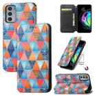 For Motorola Edge 20 Colorful Magnetic Horizontal Flip PU Leather Case with Holder & Card Slot & Wallet(Rhombus Mandala) - 1