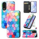 For Huawei nova 8 SE Youth Colorful Magnetic Horizontal Flip PU Leather Case with Holder & Card Slot & Wallet(Colorful Cube) - 1