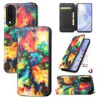 For Huawei nova 8 SE Youth Colorful Magnetic Horizontal Flip PU Leather Case with Holder & Card Slot & Wallet(Colorful Cloud) - 1