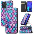 For Infinix Note 10 Pro Colorful Magnetic Horizontal Flip PU Leather Case with Holder & Card Slot & Wallet(Purple Scales) - 1