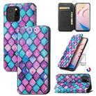 For Oukitel C21 Pro Colorful Magnetic Horizontal Flip PU Leather Case with Holder & Card Slot & Wallet(Purple Scales) - 1