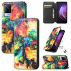 For vivo V21 Colorful Magnetic Horizontal Flip PU Leather Case with Holder & Card Slot & Wallet(Colorful Cloud) - 1