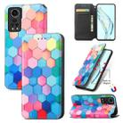 For ZTE Axon 30 5G Colorful Magnetic Horizontal Flip PU Leather Case with Holder & Card Slot & Wallet(Colorful Cube) - 1