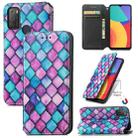 For Alcatel 1S (2021) Colorful Magnetic Horizontal Flip PU Leather Case with Holder & Card Slot & Wallet(Purple Scales) - 1