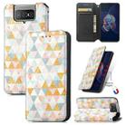 For Asus Zenfone 8 Flip Colorful Magnetic Horizontal Flip PU Leather Case with Holder & Card Slot & Wallet(Rhombus) - 1