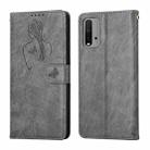 For Xiaomi Redmi 9T Beauty Girl Embossing Pattern Horizontal Flip Leather Case with Holder & Card Slot & Wallet & Photo Frame(Grey) - 1