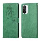 For Xiaomi Redmi K40 / K40 Pro Beauty Girl Embossing Pattern Horizontal Flip Leather Case with Holder & Card Slot & Wallet & Photo Frame(Green) - 1