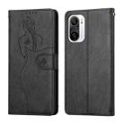 For Xiaomi Redmi K40 / K40 Pro Beauty Girl Embossing Pattern Horizontal Flip Leather Case with Holder & Card Slot & Wallet & Photo Frame(Black) - 1