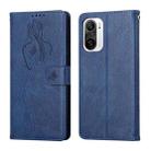 For Xiaomi Redmi K40 / K40 Pro Beauty Girl Embossing Pattern Horizontal Flip Leather Case with Holder & Card Slot & Wallet & Photo Frame(Blue) - 1