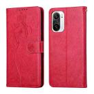 For Xiaomi Redmi K40 / K40 Pro Beauty Girl Embossing Pattern Horizontal Flip Leather Case with Holder & Card Slot & Wallet & Photo Frame(Red) - 1