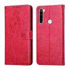 For Xiaomi Redmi Note 8 2021 Beauty Girl Embossing Pattern Horizontal Flip Leather Case with Holder & Card Slot & Wallet & Photo Frame(Red) - 1