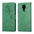 For Xiaomi Redmi Note 9 / 10X 4G Beauty Girl Embossing Pattern Horizontal Flip Leather Case with Holder & Card Slot & Wallet & Photo Frame(Green) - 1