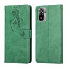 For Xiaomi Redmi Note 10 Beauty Girl Embossing Pattern Horizontal Flip Leather Case with Holder & Card Slot & Wallet & Photo Frame(Green) - 1