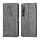 For Xiaomi Mi 10 5G / 10 Pro 5G Beauty Girl Embossing Pattern Horizontal Flip Leather Case with Holder & Card Slot & Wallet & Photo Frame(Grey) - 1