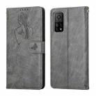 For Xiaomi Mi 10T 5G / 10T Pro 5G Beauty Girl Embossing Pattern Horizontal Flip Leather Case with Holder & Card Slot & Wallet & Photo Frame(Grey) - 1