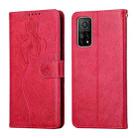 For Xiaomi Mi 10T 5G / 10T Pro 5G Beauty Girl Embossing Pattern Horizontal Flip Leather Case with Holder & Card Slot & Wallet & Photo Frame(Red) - 1