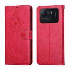 For Xiaomi Mi 11 Ultra Beauty Girl Embossing Pattern Horizontal Flip Leather Case with Holder & Card Slot & Wallet & Photo Frame(Red) - 1