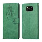 For Xiaomi Poco X3 NFC Beauty Girl Embossing Pattern Horizontal Flip Leather Case with Holder & Card Slot & Wallet & Photo Frame(Green) - 1