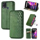 For Infinix Hot 10T Cubic Grid Pressed Horizontal Flip Magnetic PU Leather Case with Holder & Card Slots & Wallet(Green) - 1