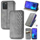 For Infinix Note 10 Pro Cubic Grid Pressed Horizontal Flip Magnetic PU Leather Case with Holder & Card Slots & Wallet(Grey) - 1