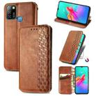 For Infinix Smart 5 Cubic Grid Pressed Horizontal Flip Magnetic PU Leather Case with Holder & Card Slots & Wallet(Brown) - 1