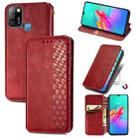 For Infinix Smart 5 Cubic Grid Pressed Horizontal Flip Magnetic PU Leather Case with Holder & Card Slots & Wallet(Red) - 1