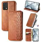 For OPPO Realme GT Master Cubic Grid Pressed Horizontal Flip Magnetic PU Leather Case with Holder & Card Slots & Wallet(Brown) - 1