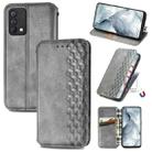 For OPPO Realme GT Master Cubic Grid Pressed Horizontal Flip Magnetic PU Leather Case with Holder & Card Slots & Wallet(Grey) - 1