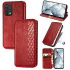 For OPPO Realme GT Master Cubic Grid Pressed Horizontal Flip Magnetic PU Leather Case with Holder & Card Slots & Wallet(Red) - 1