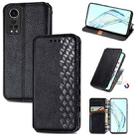 For ZTE Axon 30 5G Cubic Grid Pressed Horizontal Flip Magnetic PU Leather Case with Holder & Card Slots & Wallet(Black) - 1