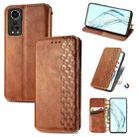 For ZTE Axon 30 5G Cubic Grid Pressed Horizontal Flip Magnetic PU Leather Case with Holder & Card Slots & Wallet(Brown) - 1