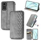 For ZTE Axon 30 5G Cubic Grid Pressed Horizontal Flip Magnetic PU Leather Case with Holder & Card Slots & Wallet(Grey) - 1