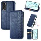 For ZTE Axon 30 5G Cubic Grid Pressed Horizontal Flip Magnetic PU Leather Case with Holder & Card Slots & Wallet(Blue) - 1