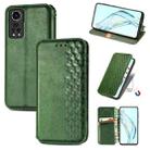 For ZTE Axon 30 5G Cubic Grid Pressed Horizontal Flip Magnetic PU Leather Case with Holder & Card Slots & Wallet(Green) - 1