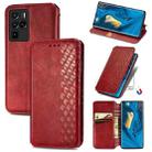 For ZTE nubia Z30 Pro Cubic Grid Pressed Horizontal Flip Magnetic PU Leather Case with Holder & Card Slots & Wallet(Red) - 1