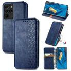 For ZTE nubia Z30 Pro Cubic Grid Pressed Horizontal Flip Magnetic PU Leather Case with Holder & Card Slots & Wallet(Blue) - 1