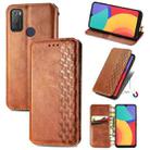 For Alcatel 1S 2021 Cubic Grid Pressed Horizontal Flip Magnetic PU Leather Case with Holder & Card Slots & Wallet(Brown) - 1