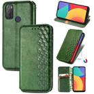 For Alcatel 1S 2021 Cubic Grid Pressed Horizontal Flip Magnetic PU Leather Case with Holder & Card Slots & Wallet(Green) - 1