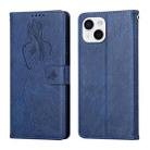 For iPhone 13 mini Beauty Girl Embossing Pattern Horizontal Flip Leather Case with Holder & Card Slot & Wallet & Photo Frame (Blue) - 1