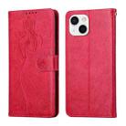 For iPhone 13 mini Beauty Girl Embossing Pattern Horizontal Flip Leather Case with Holder & Card Slot & Wallet & Photo Frame (Red) - 1