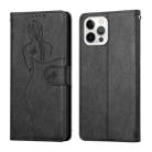 For iPhone 13 Pro Beauty Girl Embossing Pattern Horizontal Flip Leather Case with Holder & Card Slot & Wallet & Photo Frame (Black) - 1