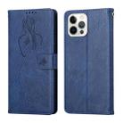 For iPhone 13 Pro Beauty Girl Embossing Pattern Horizontal Flip Leather Case with Holder & Card Slot & Wallet & Photo Frame (Blue) - 1