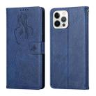 For iPhone 13 Pro Max Beauty Girl Embossing Pattern Horizontal Flip Leather Case with Holder & Card Slot & Wallet & Photo Frame (Blue) - 1